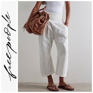 We The Free Lunan Cropped Harem White Pants